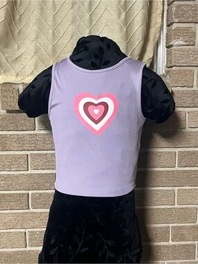 Purple Cropped Rib Knit Tank Top